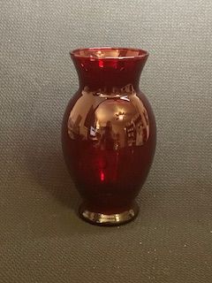 Vtg Ruby Red Vase