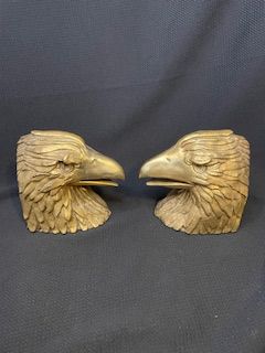 Vtg 2pc Brass Eagle