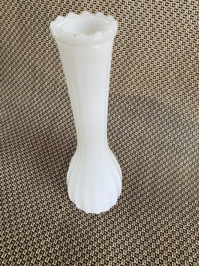 white Carr Lowry Carr-Lowry Ribbed Vase, 8.5