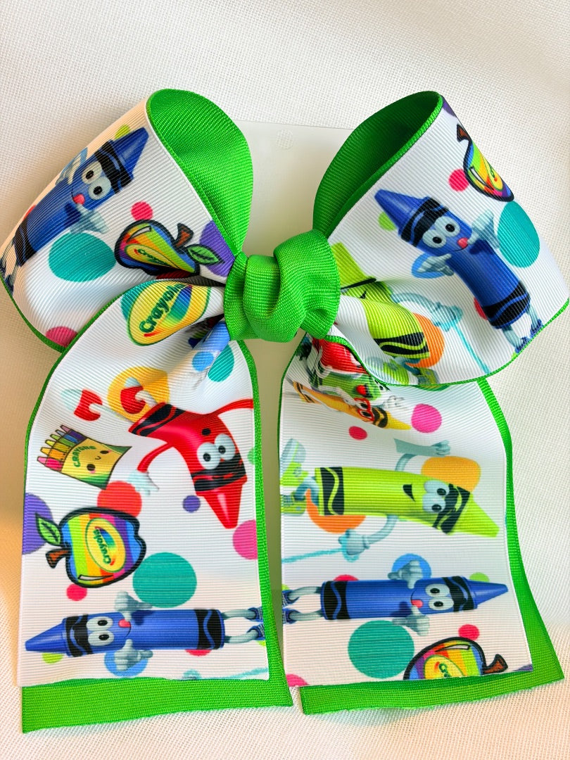 Back to school bow 3” ribbon coletero