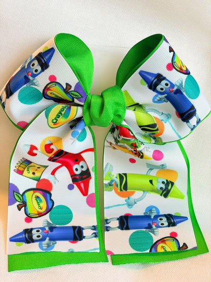 Back to school bow 3” ribbon coletero
