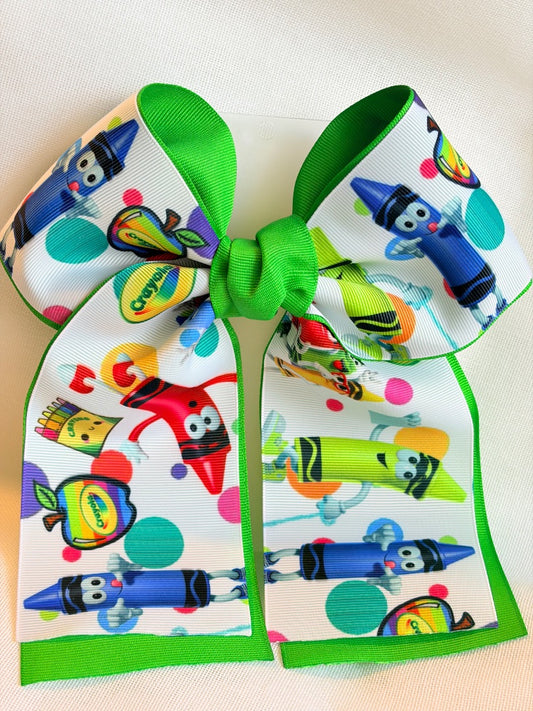Back to school bow 3” ribbon coletero