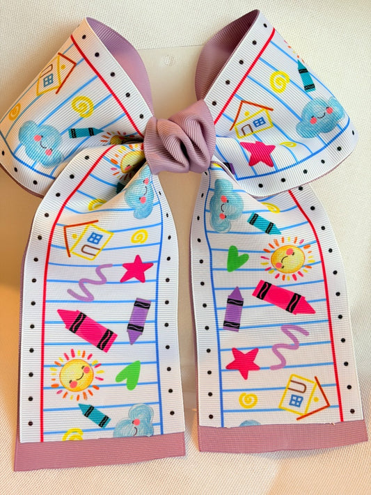 Back 2 school 3” ribbon bow