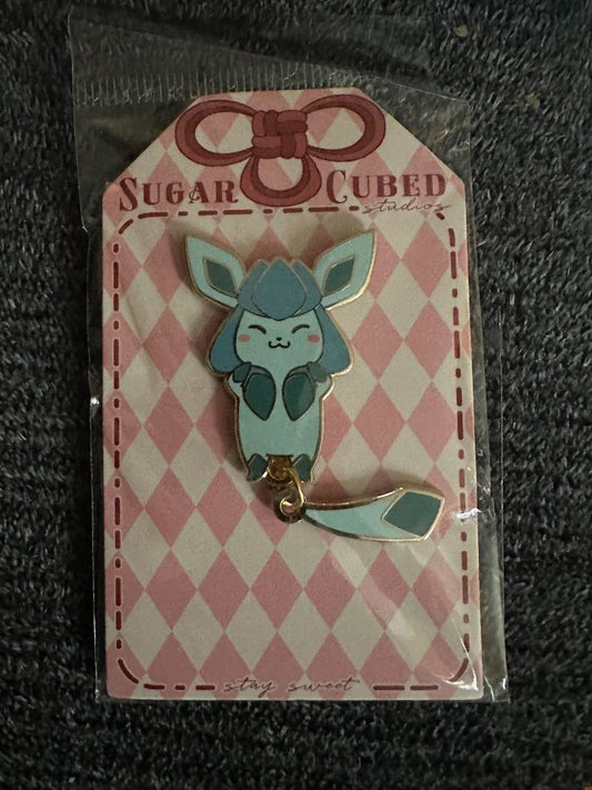 Black  Glaceon Hanging Pin by Sugar Cubed, 1 x 2 x 3