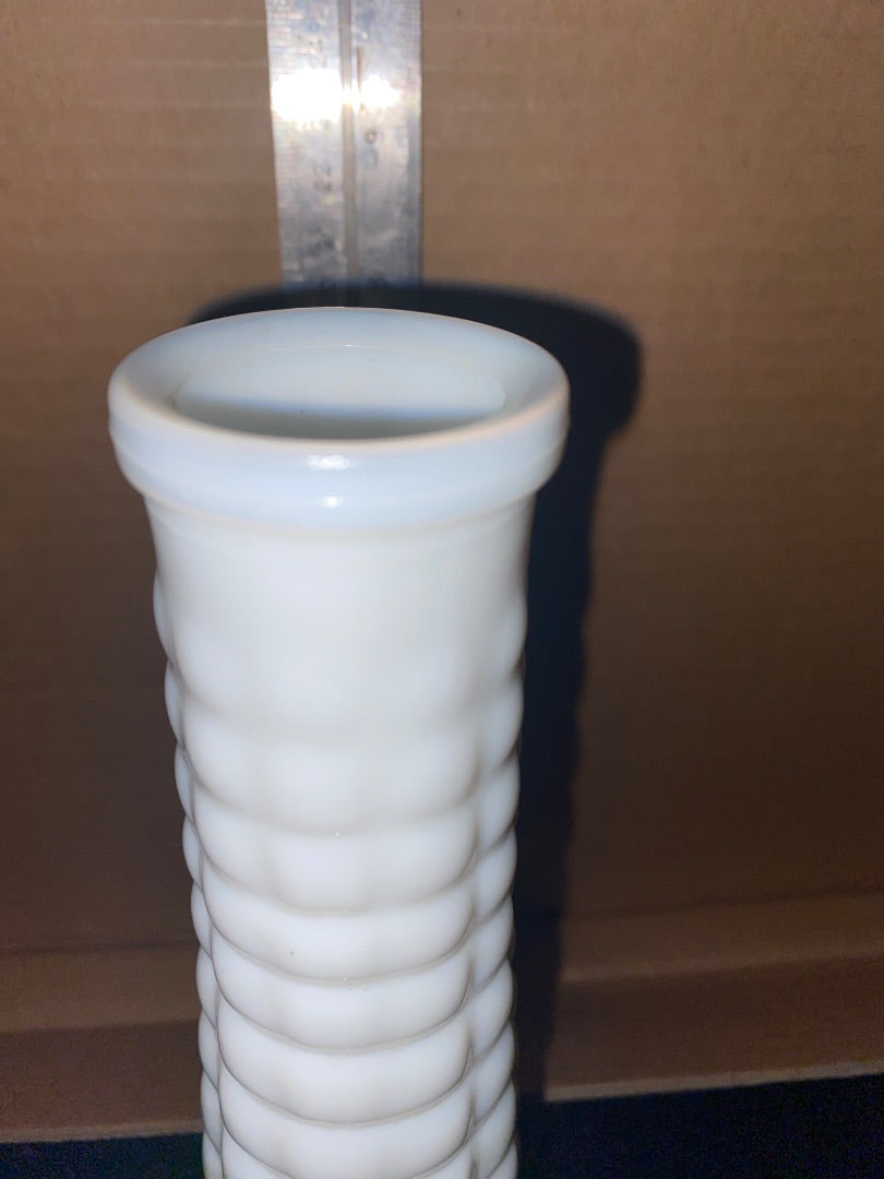 white EO Brody EO Brody Waffle Bud Vase, 8.5”
