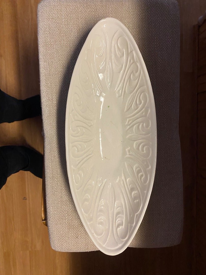 Cream and Green Maurice of Cali Maurice Pottery Server, 1.75”