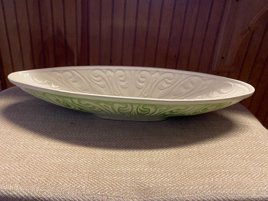 Cream and Green Maurice of Cali Maurice Pottery Server, 1.75”