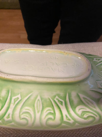 Cream and Green Maurice of Cali Maurice Pottery Server, 1.75”