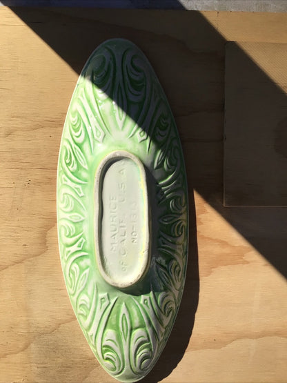 Cream and Green Maurice of Cali Maurice Pottery Server, 1.75”