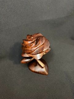 Vtg Wood Rose