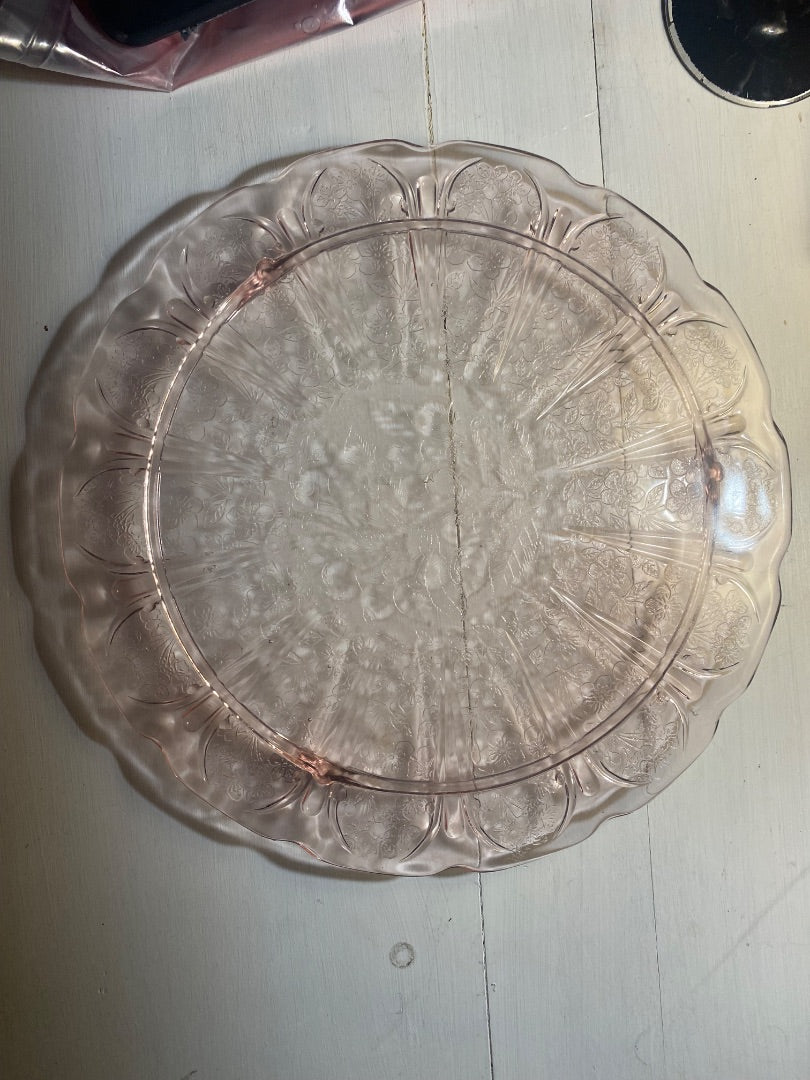pink Jeanette Cherry Blossom Footed Plate, 10.25