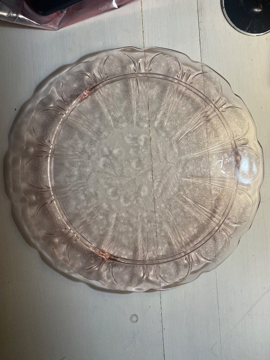 pink Jeanette Cherry Blossom Footed Plate, 10.25