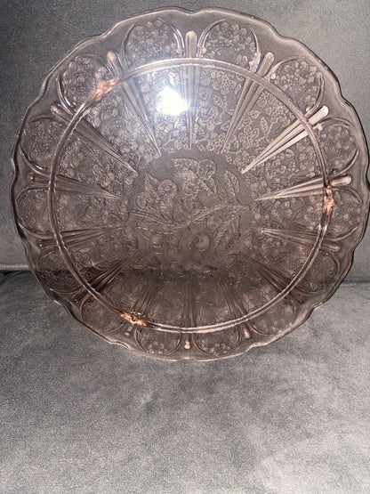 pink Jeanette Cherry Blossom Footed Plate, 10.25
