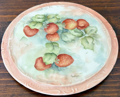 Vtg Pink Strawberry Trivet