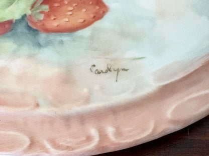 Vtg Pink Strawberry Trivet