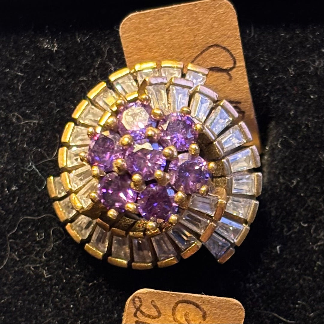 Purple  Amethyst swirl ring 925, 5