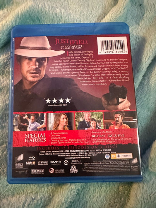Justified Season 3 - Bluray, 9 x 6 x 1