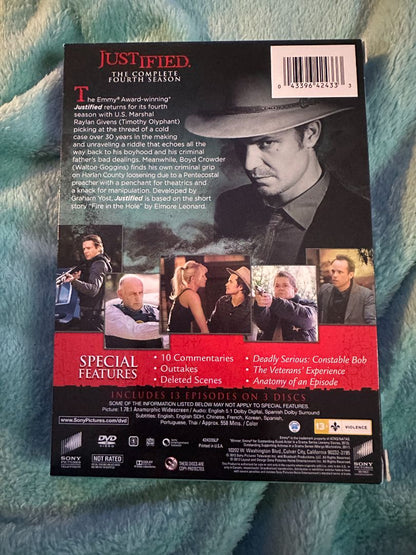 Justified Fourth Season DVD Set, 9 x 5 x 1
