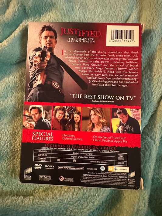 Justified Season 2 - DVD Complete Set, 9 x 5 x 1