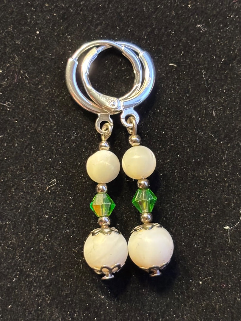 White  Selenite beaded earrings