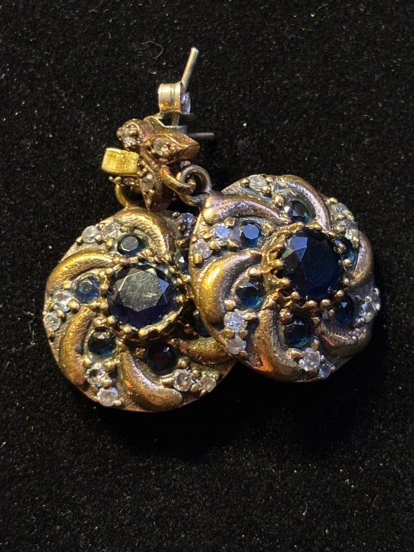 Blue  Flower shaped blue stone earrings
