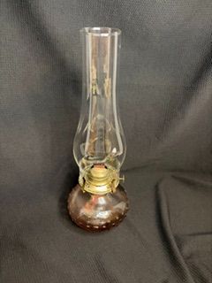 Vtg Plum Hobnail Lamp