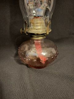 Vtg Plum Hobnail Lamp