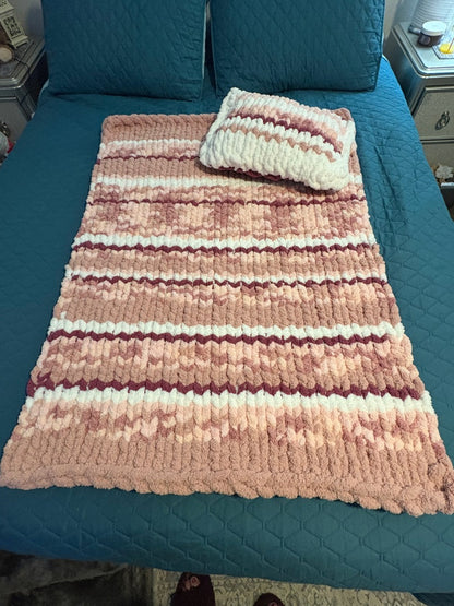 Pink multi Lotus Bespoke Originals Blushing Horizons Throw & Pillow, 34 x 45