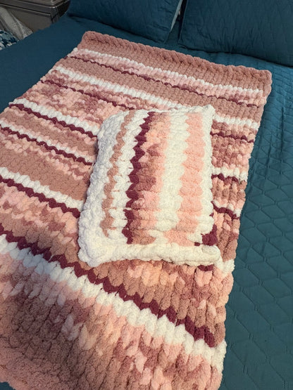Pink multi Lotus Bespoke Originals Blushing Horizons Throw & Pillow, 34 x 45