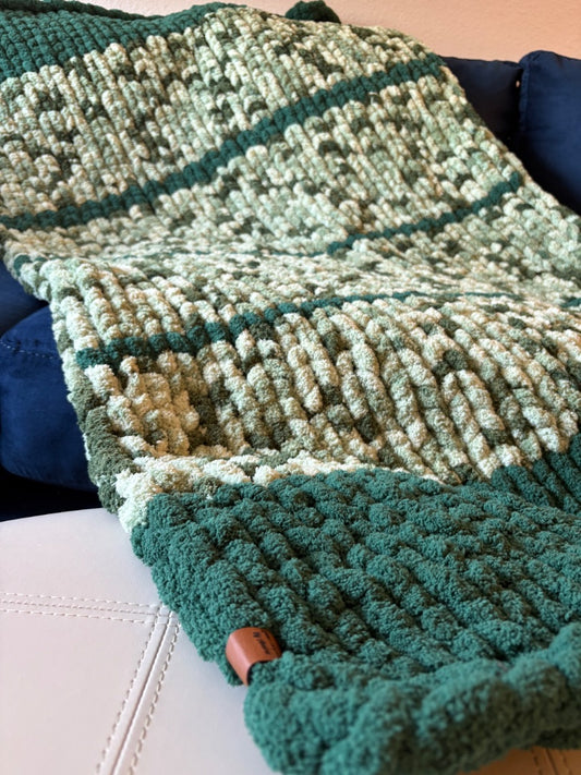 Green Multi Lotus Bespoke Originals Emerald Forest Retreat Throw, 36 x 56