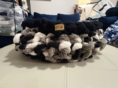 Black white silver Lotus Bespoke Originals Midnight Lodge Pet Bed, 21 x 17