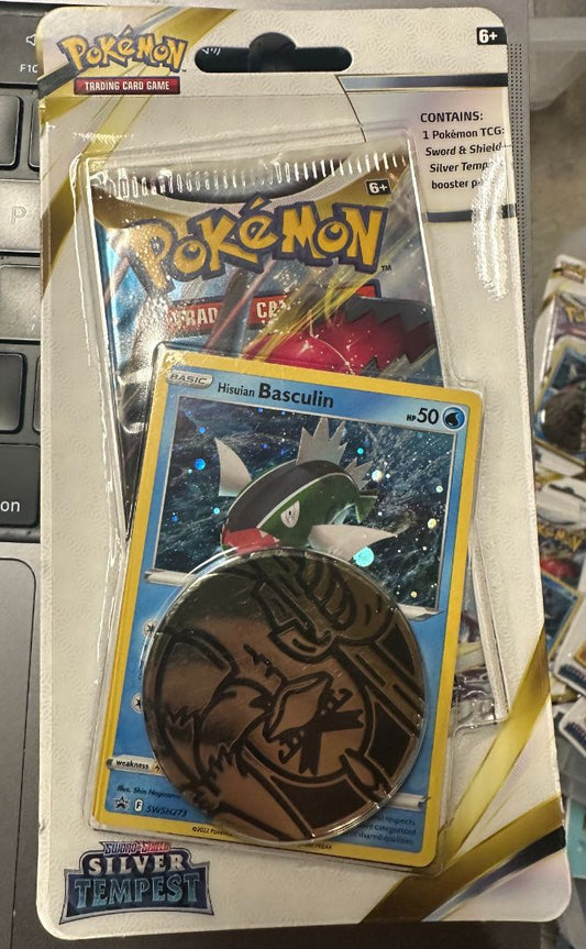 Pokemon Pkmn: Silver Tempest Checklane Blister - Hisuian Basculin, 5 x 2 x 1