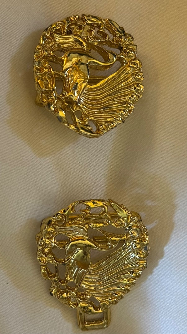 GoldTone Peacock 2 piece buckle