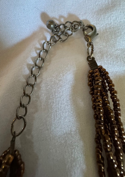 Multistrand brown tone necklace