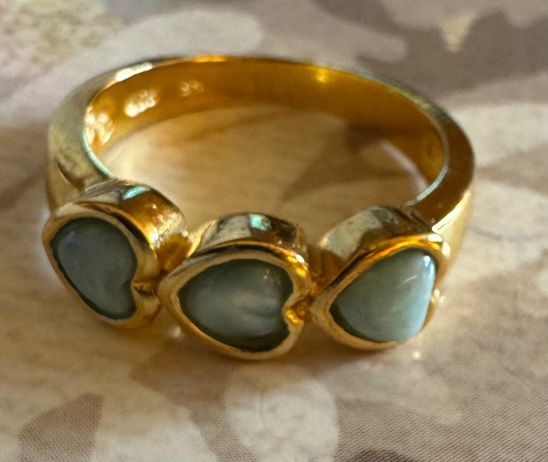 Three heart g over925 ring