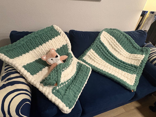 Two piece set . Sage and snuggle snuggle blanket set Bumble Snuggles Baby Blanket, 42 x 42