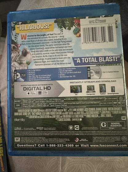 Bluray Rio 2 Bluray - No Digital, 5 x 4 x 1
