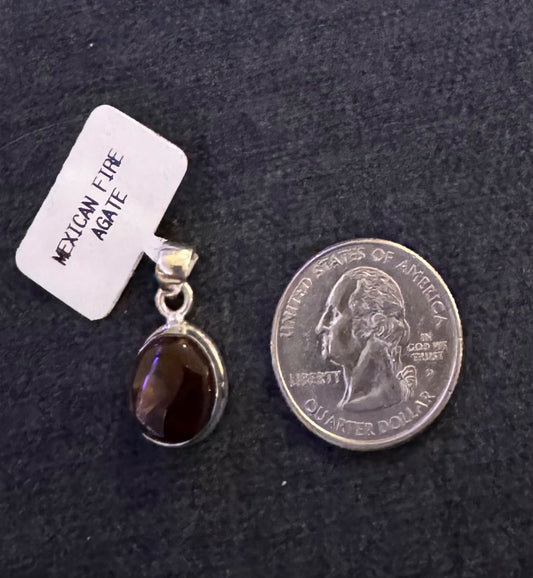 Mexican Fire Agate 925 Pendant