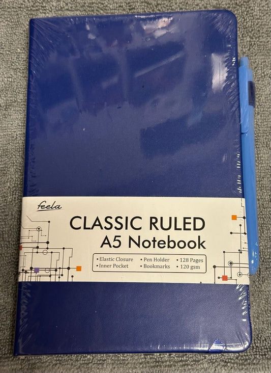Feela Classic Ruled A5 Notebook with Pen
