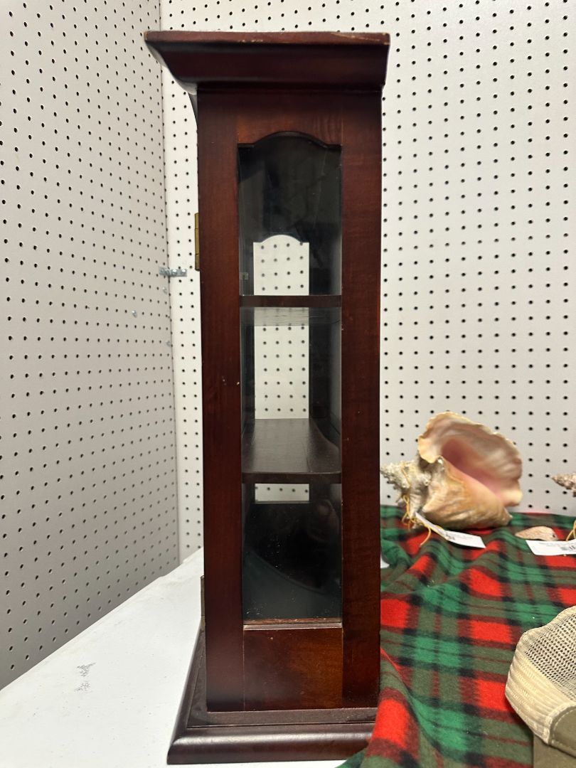 5x5x20"H Small Wood Curio Cabinet With Door, 5 x 5 x 20