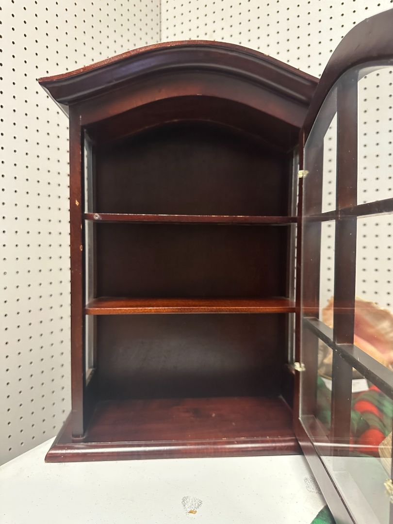 5x5x20"H Small Wood Curio Cabinet With Door, 5 x 5 x 20