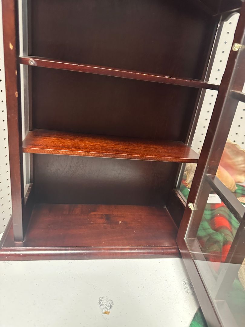 5x5x20"H Small Wood Curio Cabinet With Door, 5 x 5 x 20