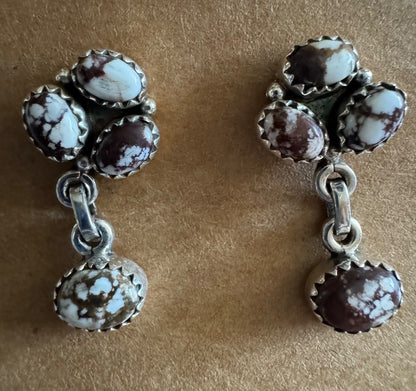 Wild horse Turq closeback 925 stud earrings