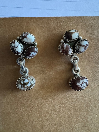 Wild horse Turq closeback 925 stud earrings