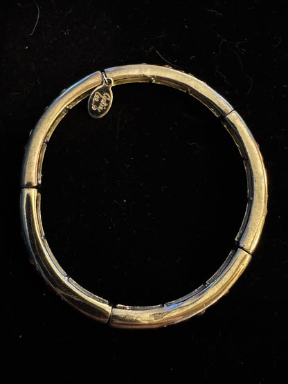 CookieLee SilverTone w/red accent stretchy bracelet