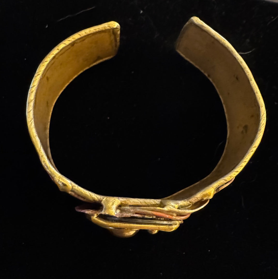 Brass color w/embellishment cuff bracelet