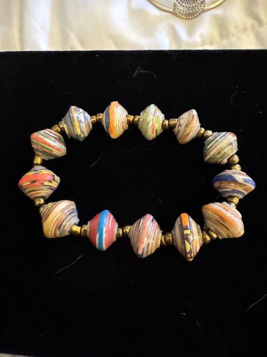 Multicolor domeshapebead bracelet