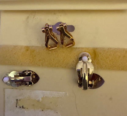 Monet2-two pairs clip earrings original card