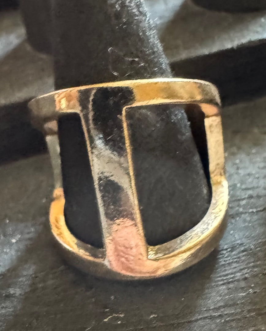 Goldtone Geometric Openwork ring