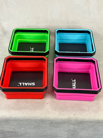 4 collapsible Magmetic containers red, green, blue, pink